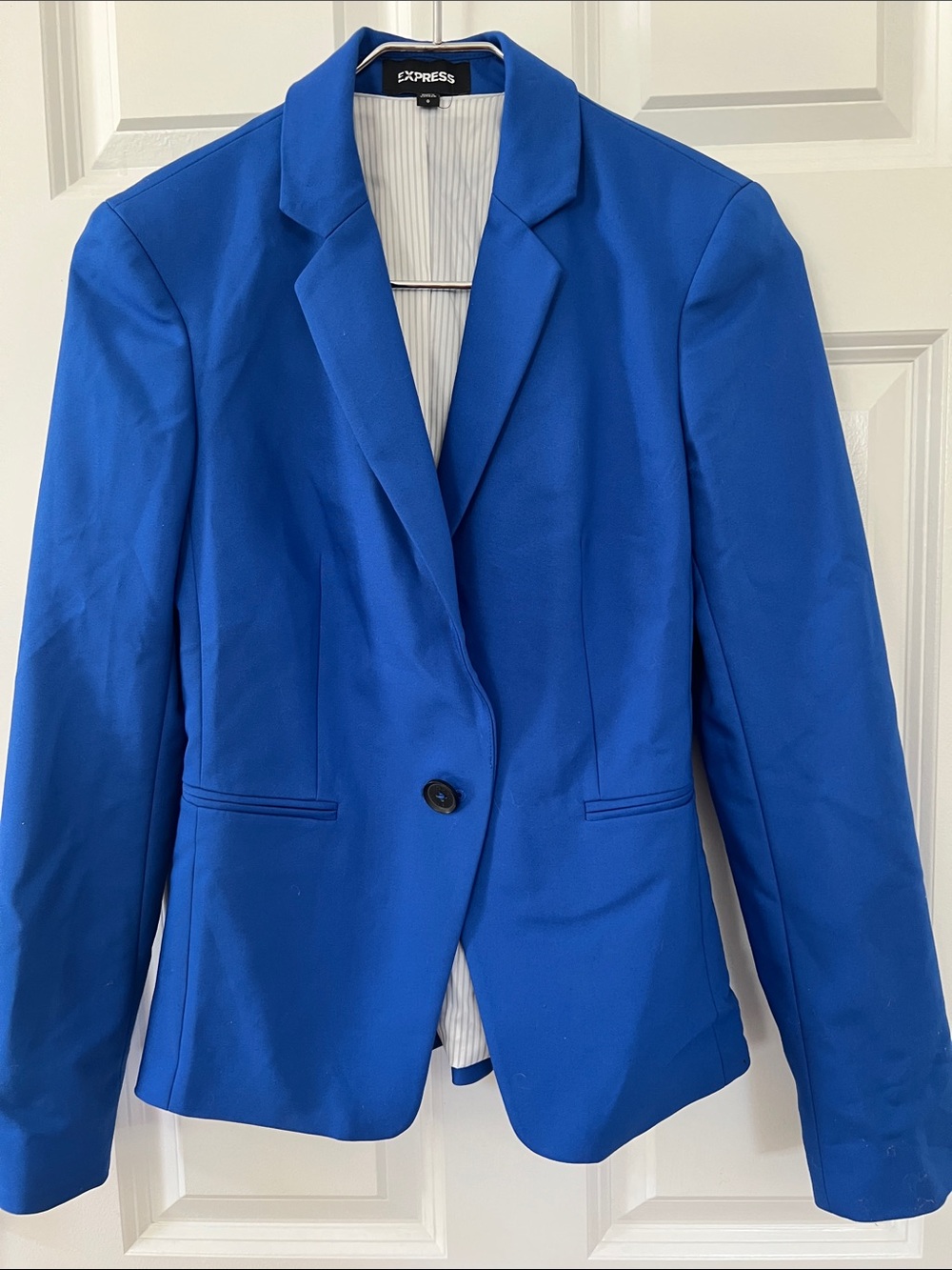 Express Women's Royal Blue Single-Button Blazer - Size 0